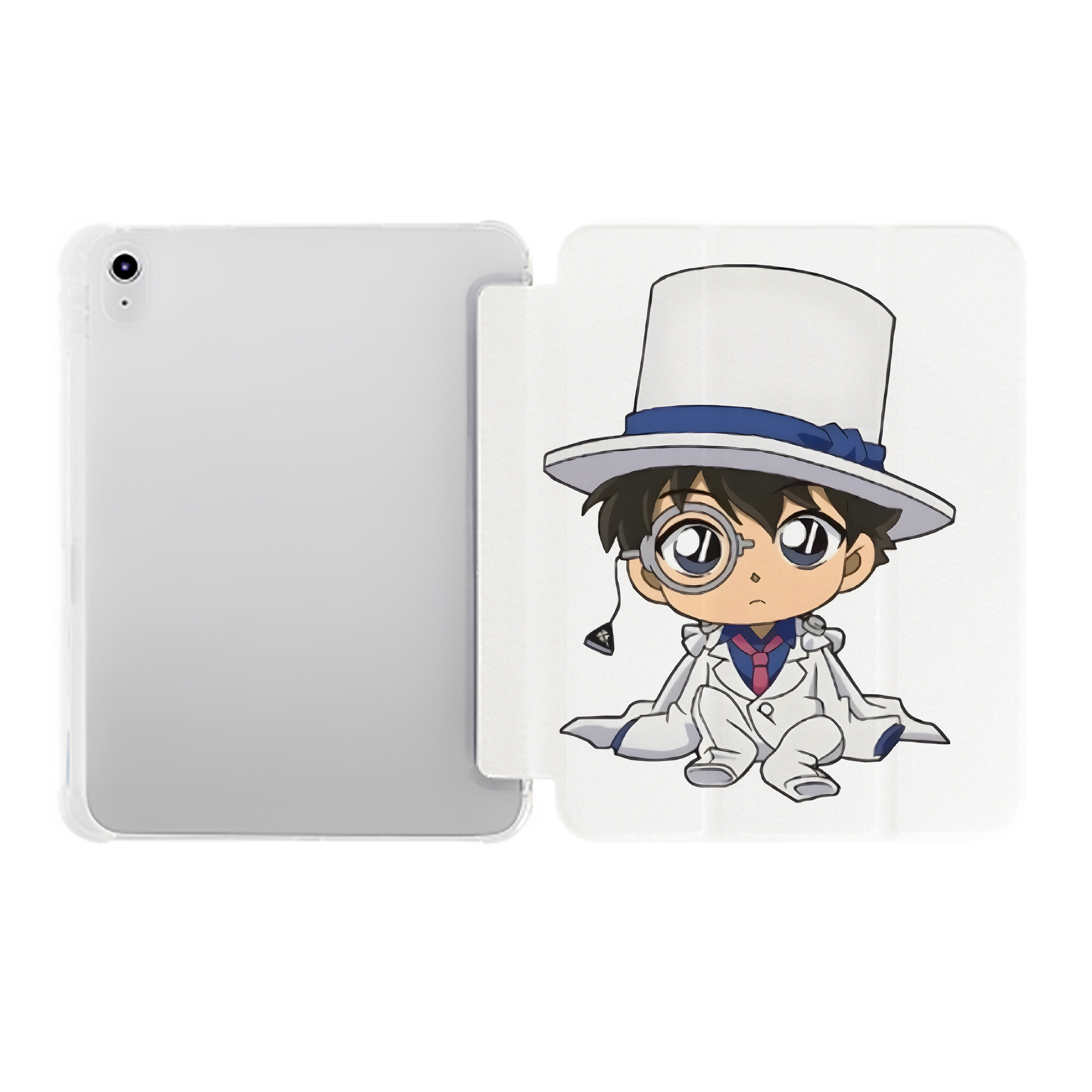 （画像用） 名探偵コナン くろば かいと Detective Conan Kuroba Kaito IPad ケース ペン収納付き 三つ折りスタンド PUレザー×シリコン 対応機種9.5/10.5/10.9インチ